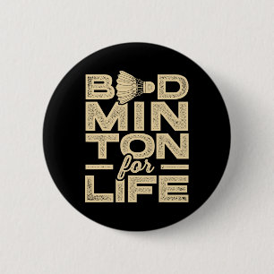 Macaron Rond 5 Cm Badminton For Life Badminton Player Shuttle Cross