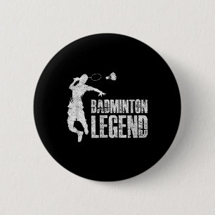 Macaron Rond 5 Cm Badminton Legend _ Racket Shuttle _ Badminton Play