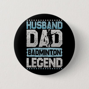 Macaron Rond 5 Cm Badminton Legends Retro Shuttle Hommes's Badminto