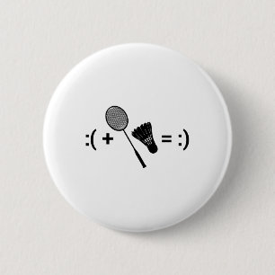 Macaron Rond 5 Cm Badminton Love Shuttle Racquet Sport Badminton