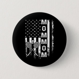 Macaron Rond 5 Cm Badminton Mommom Drapeau Américain Noël Vintage X
