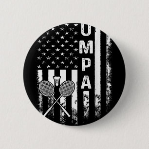 Macaron Rond 5 Cm Badminton Umpa Drapeau Américain Noël Vintage Xma