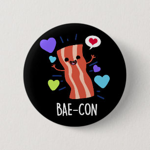 Macaron Rond 5 Cm Bae-con Funny Bacon Pun