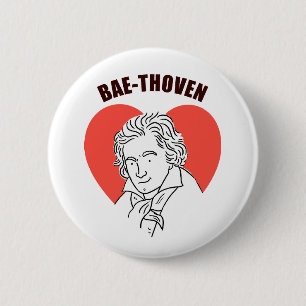 Macaron Rond 5 Cm Bae-Thoven Classic Music Pun bouton Pin