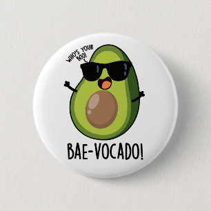 Macaron Rond 5 Cm Bae-vocado Amusant Avocado Pun