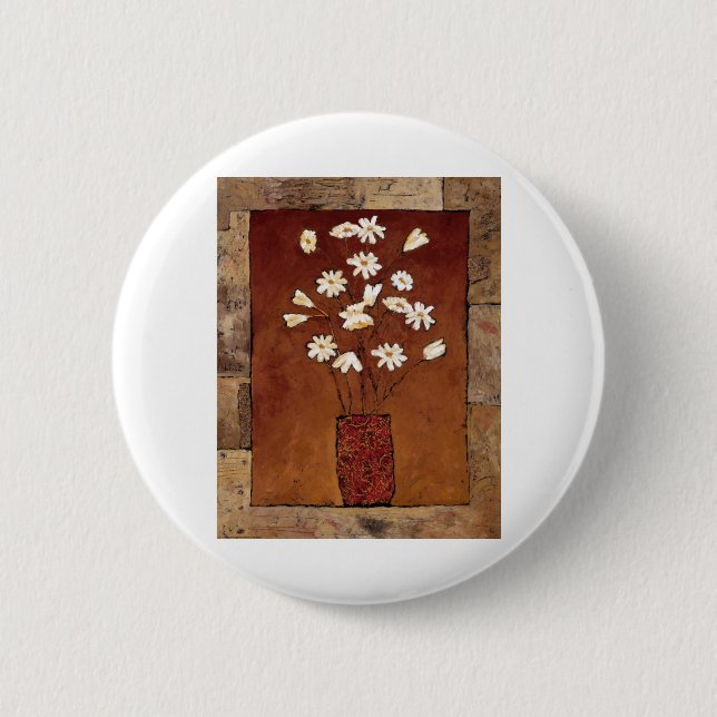 Macaron Rond 5 Cm BAG12 Flowers.tif blanc (Devant)
