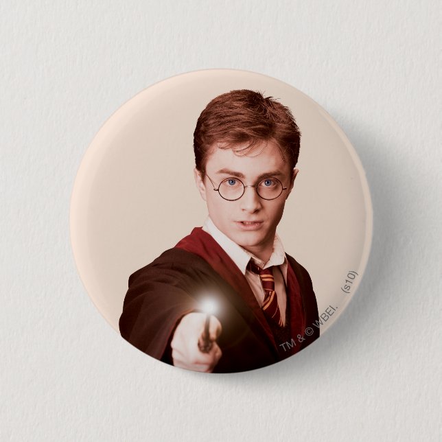 Macaron Rond 5 Cm Baguette Harry Potter Points (Devant)