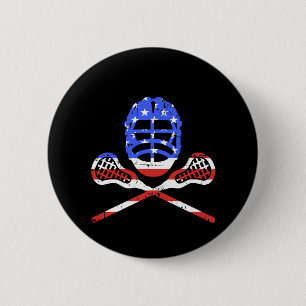 Macaron Rond 5 Cm Baguettes de crosse et casque avec drapeau américa