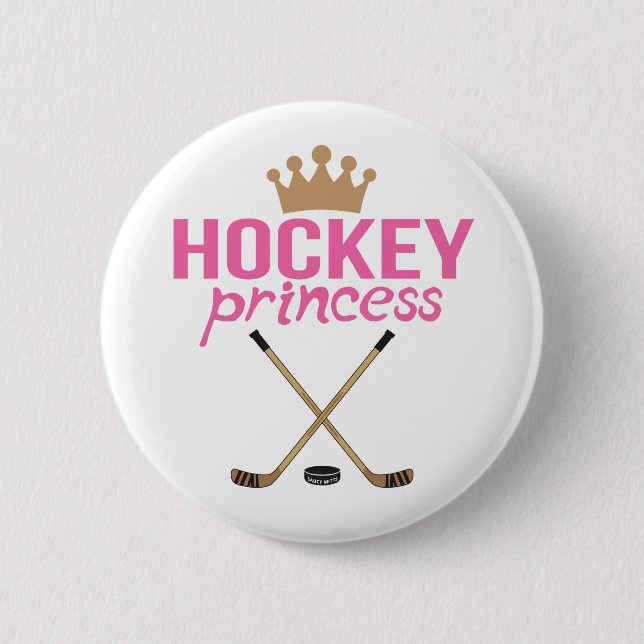 Macaron Rond 5 Cm Baguettes roses princes de hockey (Devant)