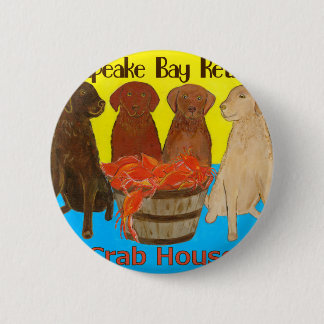 Macaron Rond 5 Cm Baie de chesapeake Retriver Crabhouse