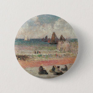 Macaron Rond 5 Cm Baigneuses à Dieppe de Paul Gauguin, Vintage Fine 