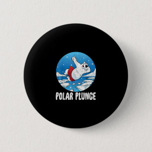 Macaron Rond 5 Cm Bain d'hiver Polar Plunge Ice Jump Polar Ours Bain