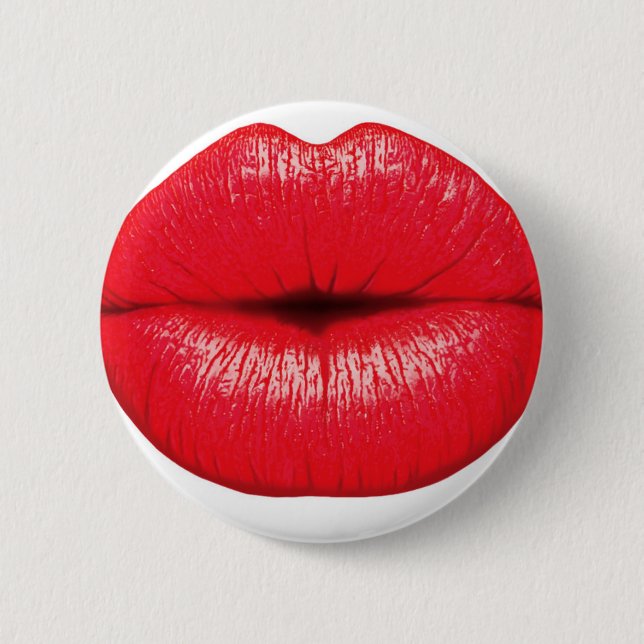 Macaron Rond 5 Cm Baiser rouge d'art de bruit de rouge à lèvres de (Devant)