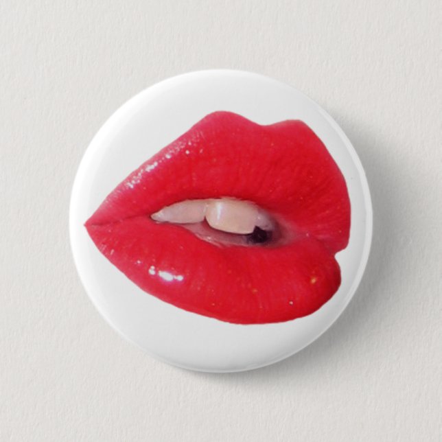 Macaron Rond 5 Cm Baiser toxique rouge (Devant)