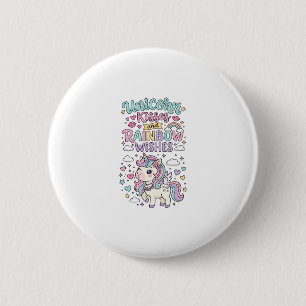 Macaron Rond 5 Cm Baisers de licorne et souhaits arc-en-ciel Raisin