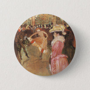 Macaron Rond 5 Cm Bal au Cabaret by Toulouse Lautrec