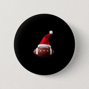 Macaron Rond 5 Cm Bal de football américain de Noël Santa Hat (3)