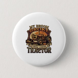 Macaron Rond 5 Cm Balai Cassa Tracteur Citrouille Lune
