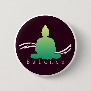 Macaron Rond 5 Cm "Balance" Beau Bouddha.