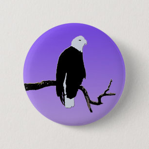 Macaron Rond 5 Cm Bald Eagle at Sunset - Art original de la faune