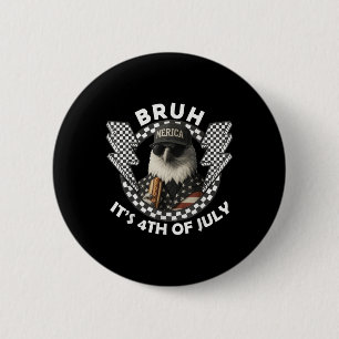 Macaron Rond 5 Cm Bald Eagle Bruh Drôle 4 juillet Fête de l'Indépend