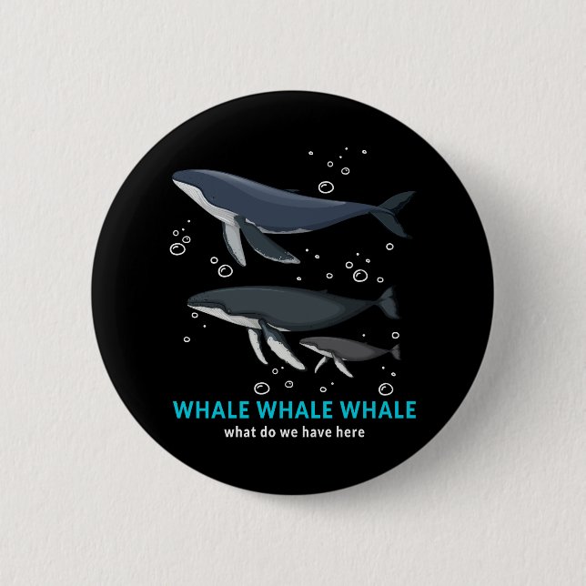 Macaron Rond 5 Cm Baleine À Baleine Qu'avons-nous ici (Devant)