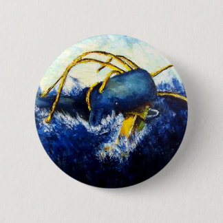 Macaron Rond 5 Cm Baleine contre la peinture originale de beaux-arts