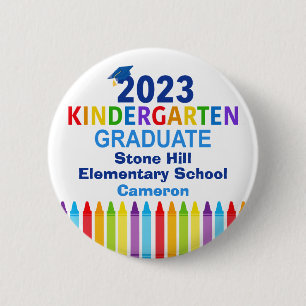 Macaron Rond 5 Cm Balise 2023 Kindergarten Graduation Custom Cute Na