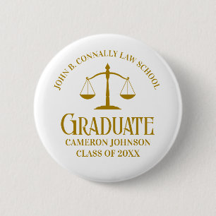 Macaron Rond 5 Cm Balise Chic Gold Law School Graduation Name