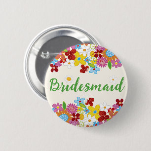 Macaron Rond 5 Cm Balise Nom de mariage du jardin Fleurs de printemp