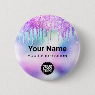 Macaron Rond 5 Cm Balise Nom du logo de l'employé sur les Parties s