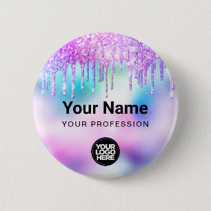 Macaron Rond 5 Cm Balise Nom du logo de l'employé sur les Parties sc