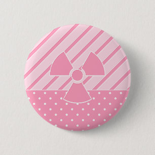 Macaron Rond 5 Cm Balise rose radioactive mignonne