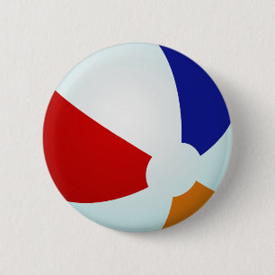 Macaron Rond 5 Cm Ball de plage de Button Été Amusant Rouge Blanc 