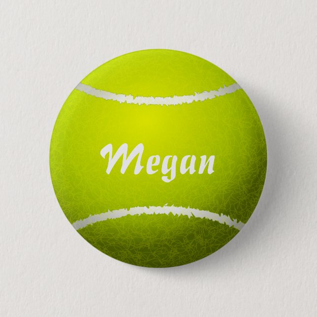 Macaron Rond 5 Cm Balle de tennis jaune personnalisée (Devant)