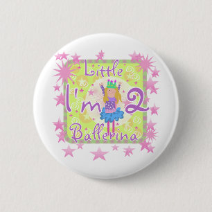 Macaron Rond 5 Cm Ballerina 2e Anniversaire Tshirts et cadeaux