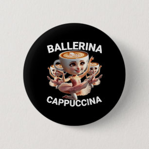 Macaron Rond 5 Cm Ballerina Cappuccina Italien Brainrot Meme Drôle 