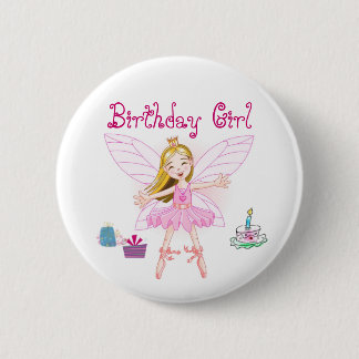 Macaron Rond 5 Cm Ballerine de fée de fille d'anniversaire