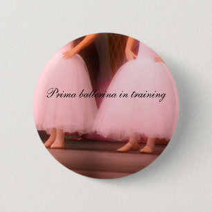 Macaron Rond 5 Cm Ballerine de Prima dans le bouton de formation