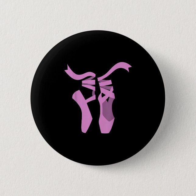 Macaron Rond 5 Cm Ballet cool Art Pour Femmes Filles Maman Ballerina (Devant)