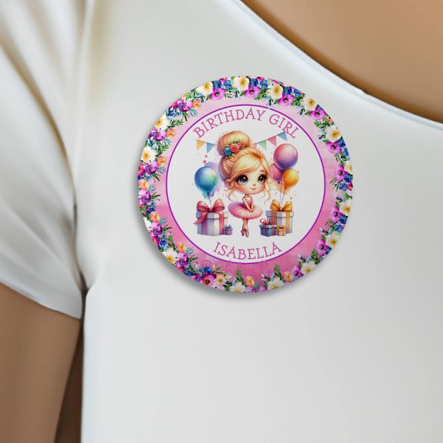 Macaron Rond 5 Cm Ballet Thématique Fête d'anniversaire de la fille (Créateur téléchargé)
