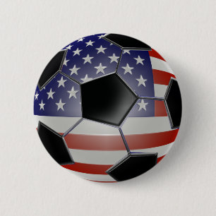 Macaron Rond 5 Cm Ballon de football de drapeau des USA
