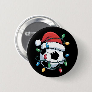Macaron Rond 5 Cm Ballon de football de Noël de sport de Santa Joueu