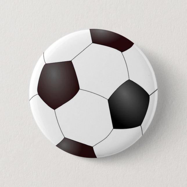 Macaron Rond 5 Cm Ballon de football noir et blanc (Devant)
