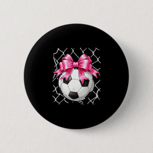 Macaron Rond 5 Cm Ballon de football rose nœud coquette ruban délica