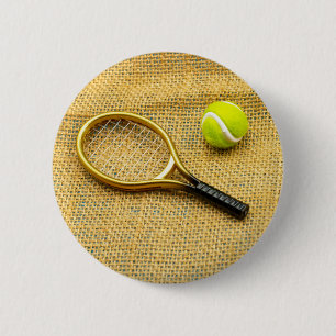 Macaron Rond 5 Cm Ballon de tennis et raquette