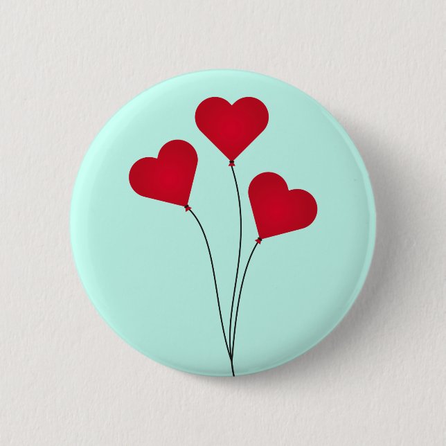 Macaron Rond 5 Cm Ballons Coeur mignon (Devant)