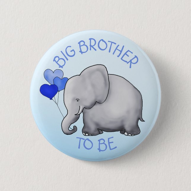 Macaron Rond 5 Cm Ballons cubes Baby shower éléphant Big Brother (Devant)