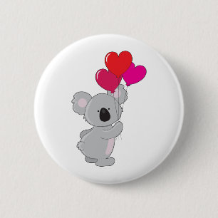 Macaron Rond 5 Cm Ballons de coeur de koala