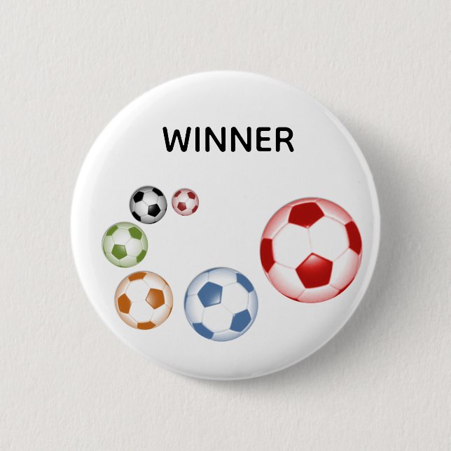 Macaron Rond 5 Cm Ballons de football (Football) (Devant)